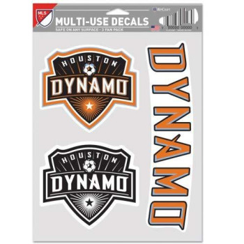 Wincraft Mls Houston Dynamo Decal Multi Use Fan 3 Pack Team Colors One Size