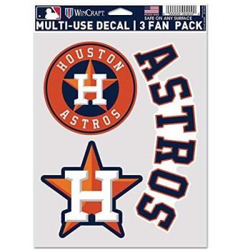 Wincraft Mlb Houston Astros Decal Multi Use Fan 3 Pack Team Colors One Size