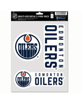 Wincraft Nhl Edmonton Oilers Decal Multi Use Fan 3 Pack Team Colors One Size