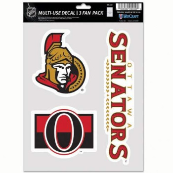 Wincraft Nhl Ottawa Senators Decal Multi Use Fan 3 Pack Team Colors One Size