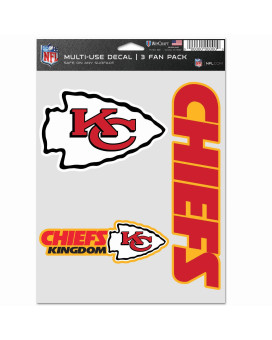 Wincraft Nfl Kansas City Chiefs Decal Multi Use Fan 3 Pack Team Colors One Size