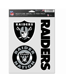 Wincraft Nfl Oakland Raiders Decal Multi Use Fan 3 Pack Team Colors One Size