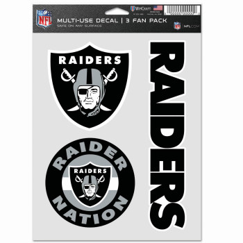 Wincraft Nfl Oakland Raiders Decal Multi Use Fan 3 Pack Team Colors One Size