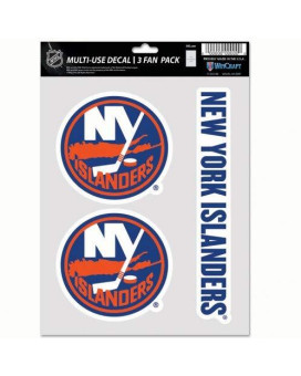 Nhl New York Islanders Decal Multi Use Fan 3 Pack Team Colors One Size