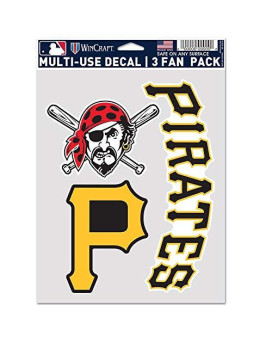 Wincraft Mlb Pittsburgh Pirates Decal Multi Use Fan 3 Pack Team Colors One Size