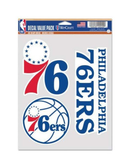 Wincraft Nba Philadelphia 76Ers Decal Multi Use Fan 3 Pack Team Colors One Size