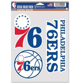 Wincraft Nba Philadelphia 76Ers Decal Multi Use Fan 3 Pack Team Colors One Size