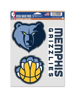 Wincraft Nba Memphis Grizzlies Decal Multi Use Fan 3 Pack Team Colors One Size