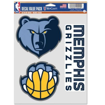 Wincraft Nba Memphis Grizzlies Decal Multi Use Fan 3 Pack Team Colors One Size