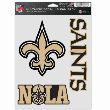 Wincraft Nfl New Orleans Saints Decal Multi Use Fan 3 Pack Team Colors One Size