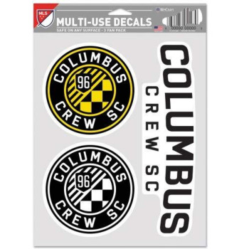 Wincraft Mls Columbus Crew Decal Multi Use Fan 3 Pack Team Colors One Size