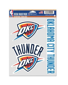 Wincraft Nba Oklahoma City Thunder Decal Multi Use Fan 3 Pack Team Colors One Size