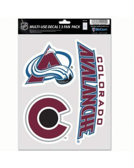 Wincraft Nhl Colorado Avalanche Decal Multi Use Fan 3 Pack Team Colors One Size