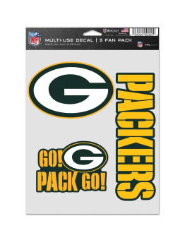 Wincraft Nfl Green Bay Packers Decal Multi Use Fan 3 Pack Team Colors One Size