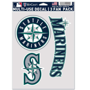 Wincraft Mlb Seattle Mariners Decal Multi Use Fan 3 Pack Team Colors One Size