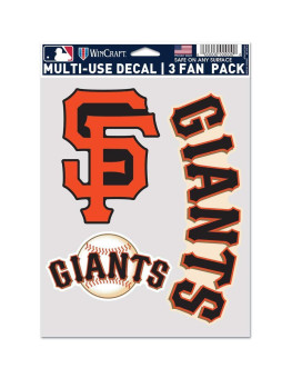 Wincraft Mlb San Francisco Giants Decal Multi Use Fan 3 Pack Team Colors One Size