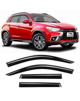 Voron Glass Tape-On Extra Durable Rain Guards For Mitsubishi Outlander Sportasx 2011-2023, Window Deflectors, Vent Window Visors, 4 Pieces - 120046