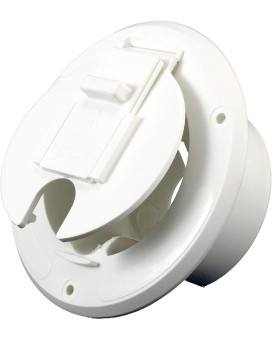 Jr Products White 30 Amp Round Electric Cable Hatch (10)