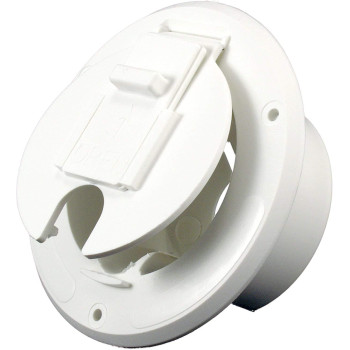 Jr Products White 30 Amp Round Electric Cable Hatch (10)