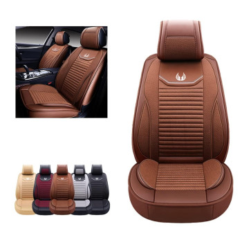 Oasis Auto Car Seat Covers Accessories 2 Pieces Front Premium Nappa Leather Cushion Protector Universal Fit For Most Cars Suv Pick-Up Truck, Automotive Vehicle Auto Interior Dacor (Os-008 Brown)