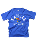 Wes And Willy Ncaa Kids Ss Organic Cotton Tee Shirt, Kansas Jayhawks, S, Blue Moon