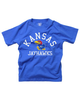 Wes And Willy Ncaa Kids Ss Organic Cotton Tee Shirt, Kansas Jayhawks, S, Blue Moon