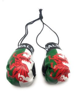 Red Hat Ent Hanging Car Mirror Mini Boxing Gloves (Wales)