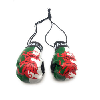 Red Hat Ent Hanging Car Mirror Mini Boxing Gloves (Wales)