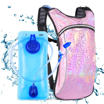 Hydration Pack,Hydration Backpack With 2L Hydration Bladder Lightweight Insulation Water Pack For Festivals, Raves, Hiking, Biking, Climbing, Running And More (Pink)