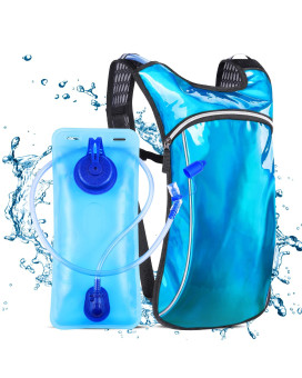 Hydration Pack,Hydration Backpack With 2L Hydration Bladder Lightweight Insulation Water Pack For Festivals, Raves, Hiking, Biking, Climbing, Running And More (Blue)