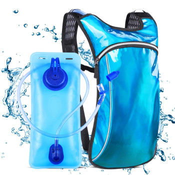 Hydration Pack,Hydration Backpack With 2L Hydration Bladder Lightweight Insulation Water Pack For Festivals, Raves, Hiking, Biking, Climbing, Running And More (Blue)