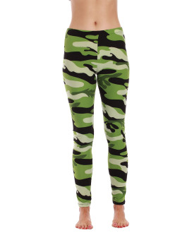 Just Love Leggings, Medium, Green - Camouflage