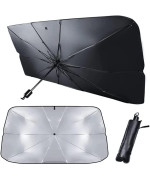 Helloleiboo Car Windshield Sun Shade Uv Rays And Heat Sun Visor Protector Foldable Reflector Windshields Umbrella