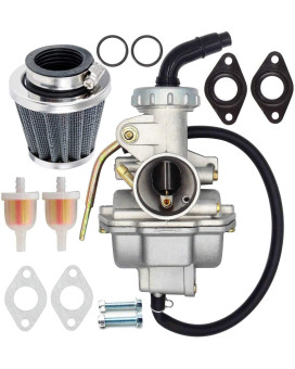 Pz20 Carburetor For Kazuma Baja 50Cc 70Cc 90Cc 110Cc 125Cc Taotao 110B Nst Sunl Chinese Quad 4 Stroke Atv 4 Wheeler Go Kart Dirt Bike Honda Crf50F Xl75 Crf80F Xr50Rapz20 Carb With Air Fuel Filter