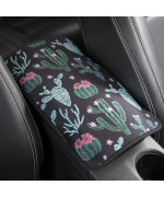 Yr Vehicle Center Console Armrest Cover Pad, Universal Fit Soft Comfort Center Console Armrest Cushion For Car, Stylish Pattern Design Car Armrest Cover, Cactus