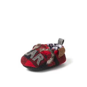 Dearfoams Unisex Lil Slipper, Baby Bear Plaid, 6 9 Months Infant