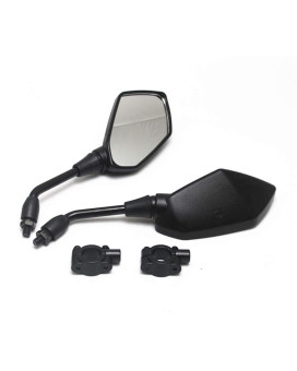 2021 Upgradedotorcycle Convex Rear View Mirror, Mirrors For Bike ,Motorcycle ,Atv,Scooter, With 10Mm Bolt, With 78 Handle Bar Mount Clamp Compatible With Cruiser, Suzuki, Honda,Victory And More