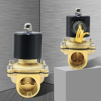 1" Electric Solenoid Valve 110v/115v/120v AC Brass Electric Air Water Gas Diesel Normally Closed NPT High Flow