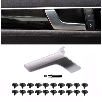 Matte Silver Interior Door Handle Repair Kit Inner Left Front Or Inside Rear Driver Side Replacement For Mercedes W204 X204 C250 C300 C350 C400 C63 Amg Glk250 Glk300 Glk350 2047201171 2047201763