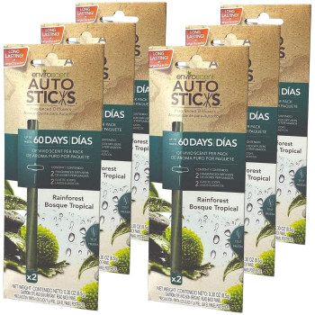 Enviroscents Auto Sticks Natural Car Air Fresheners, 6-Pack With 12 Sticks (Rainforest)