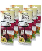 Enviroscents Auto Sticks Natural Car Air Fresheners, 6-Pack With 12 Sticks (Passion Fruit)