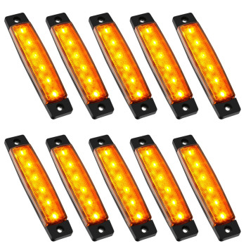 Pseqt 10 Pcs Led Rock Strip Lights Car Underglow Wheel Fender Well Lighting Kits Waterproof For Golf Cart Wrangler Offroad Truck Rv Utv Atv Snowmobile (Amber Yellow)