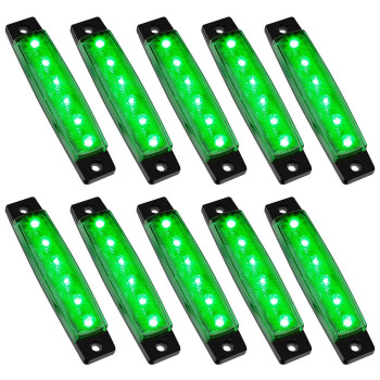 Pseqt 10 Pcs Led Rock Strip Lights Car Underglow Wheel Fender Well Lighting Kits Waterproof For Golf Cart Wrangler Offroad Truck Rv Utv Atv Snowmobile (Green)