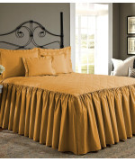 Bedding Empire 25 Drop 1 Piece Quilted Dust Ruffle Bed Skirtbed Spread 100 Egyptian Cotton 500 Tc Gold Twin Xl Size