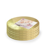 Cakebon Gold Cake Boards 10 Inch Round - 12 Inch Thick Cake Boards (Aka Cake Drums), Sturdy Cake Base, Ideal For 8 Inch Cake, Smooth Edge Cake Drums Round Greaseproof (Pack Of 6 Cake Boards Round)