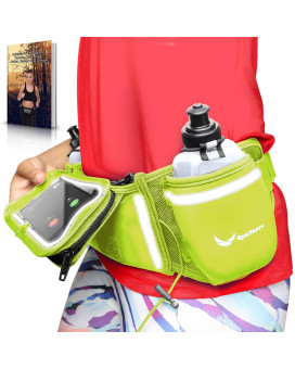 [Voted No.1 Hydration Belt] Electric Lime Winners' Running Fuel Belt - Includes Accessories: 2 Bpa Free Water Bottles & Runners Ebook - Fits Any Iphone - W/Touchscreen Cover - No Bounce Fit And More!