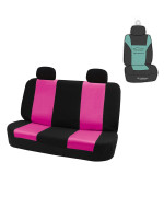 Fh Group Car Seat Cover Universal Pink Fit For Back Seat - Combo Small Car Seat Cover Design, Car Interior Accessories For Suv, Sedan - Rear Car Seat Protector With Solid Bench For Dogs And Kids