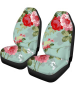 Toaddmos Vintage Chinese Ink Painting Floral Universal Car Seat Covers Breathable Vehicle Front Bucket Seat Protector For Most Car,Suv,Truck,Sedan Or Van -Pack Of 2