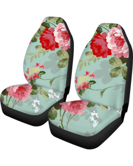 Toaddmos Vintage Chinese Ink Painting Floral Universal Car Seat Covers Breathable Vehicle Front Bucket Seat Protector For Most Car,Suv,Truck,Sedan Or Van -Pack Of 2