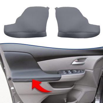 Kbh Auto Door Panel Armrest Cover For Honda Odyssey 2011-2017 Vinyl Microfiber Leather Car Door Armrest Replacement Pair Dark Gray